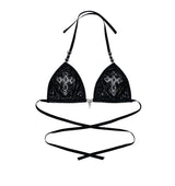 CROSS RHINESTONE BRA TOFFEE