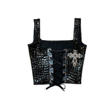 LACE-UP CROSS TOP