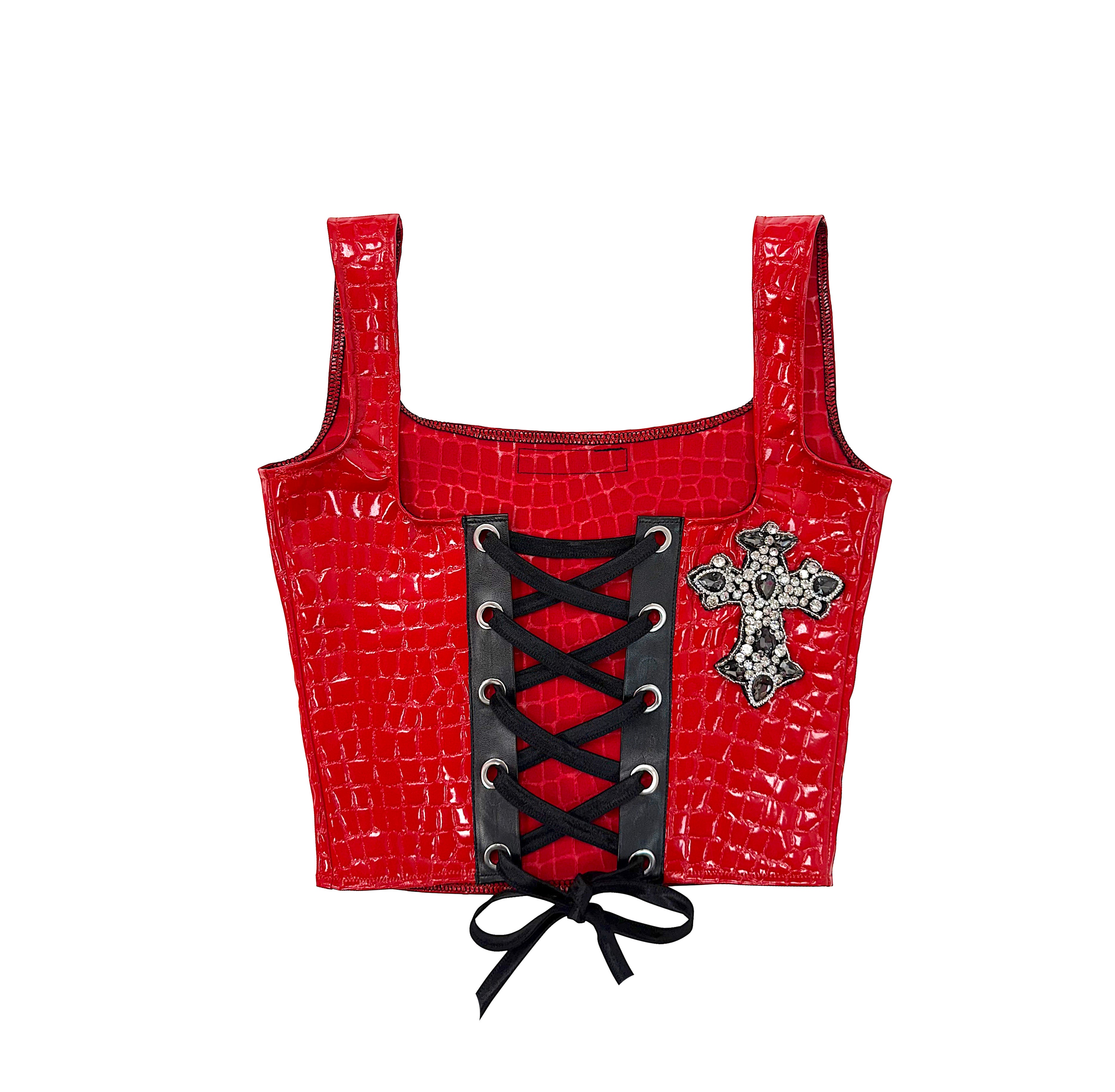 LACE-UP CROSS TOP