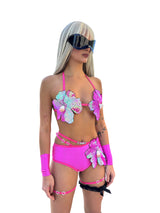 GLITTER FLOWER SHORTS SET