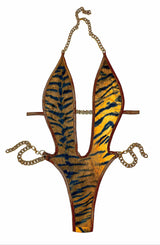 GODDESS GOLD CHAIN ONESIE BIKINI