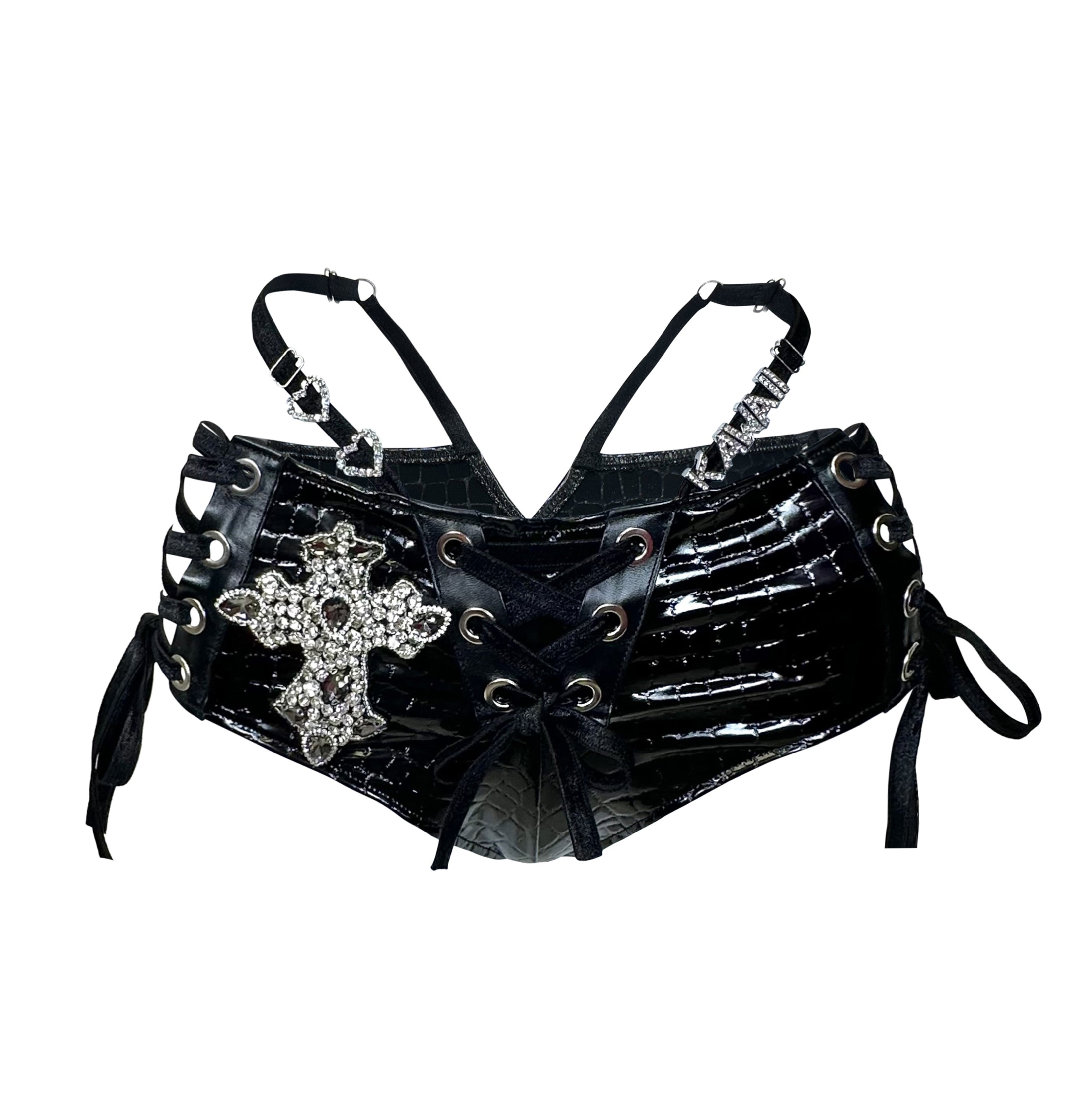 YOU SEE ME MINI SHORTS BLACK