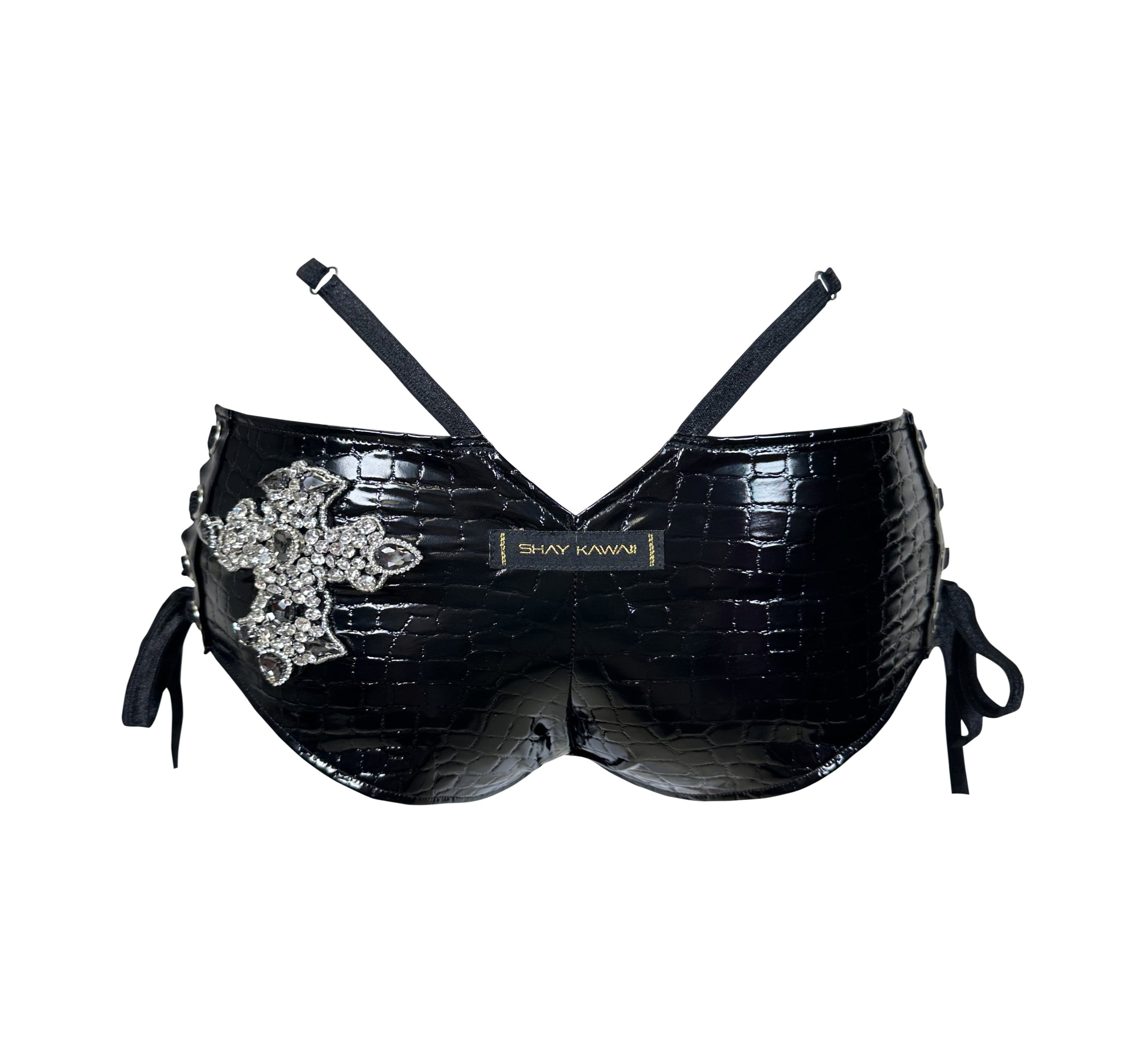YOU SEE ME MINI SHORTS BLACK