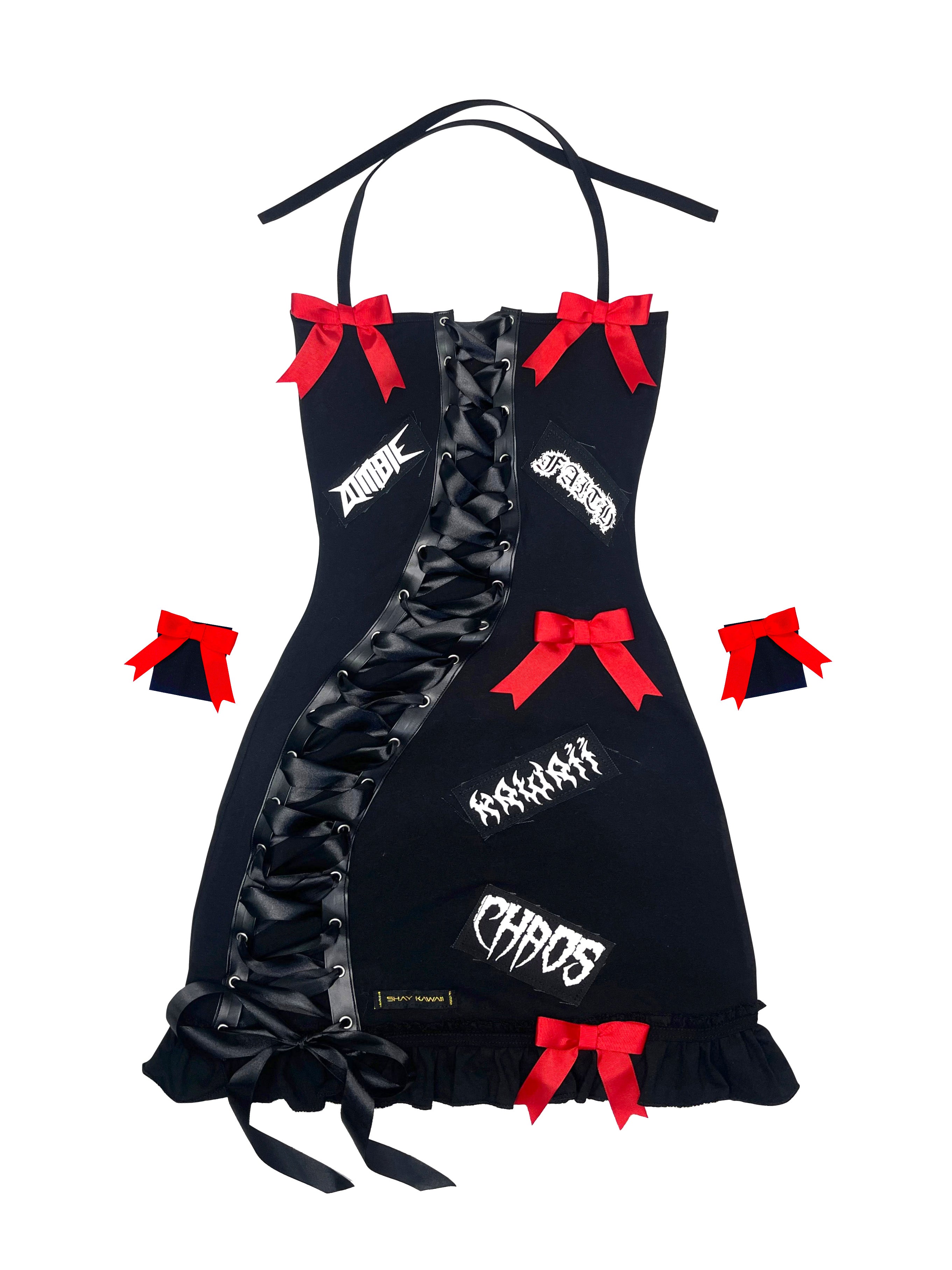 BB DOLL LACED'UP DRESS with patches