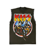 KISS GREY STUDDED SLEEVELESS TEE