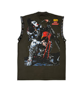 KISS GREY STUDDED SLEEVELESS TEE