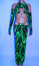 GREEN VOLTAGE LONG SKIRT