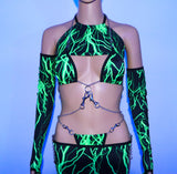 GREEN VOLTAGE LONG SKIRT