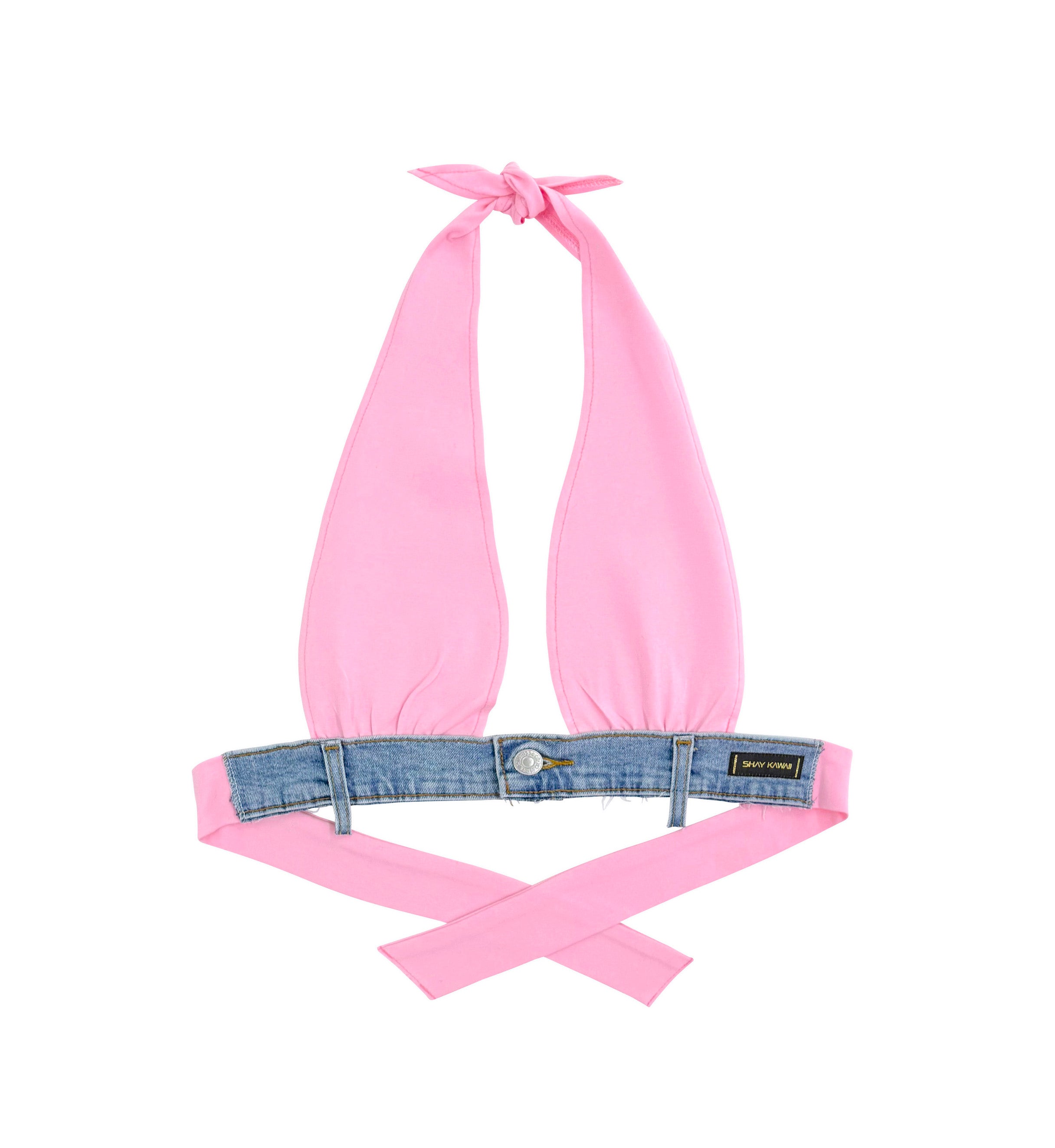 2000s DENIM HALTER TOP