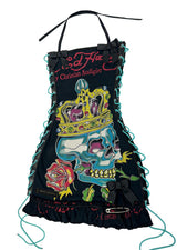 ED HARDY BLACK & BLUE SKULL DRESS