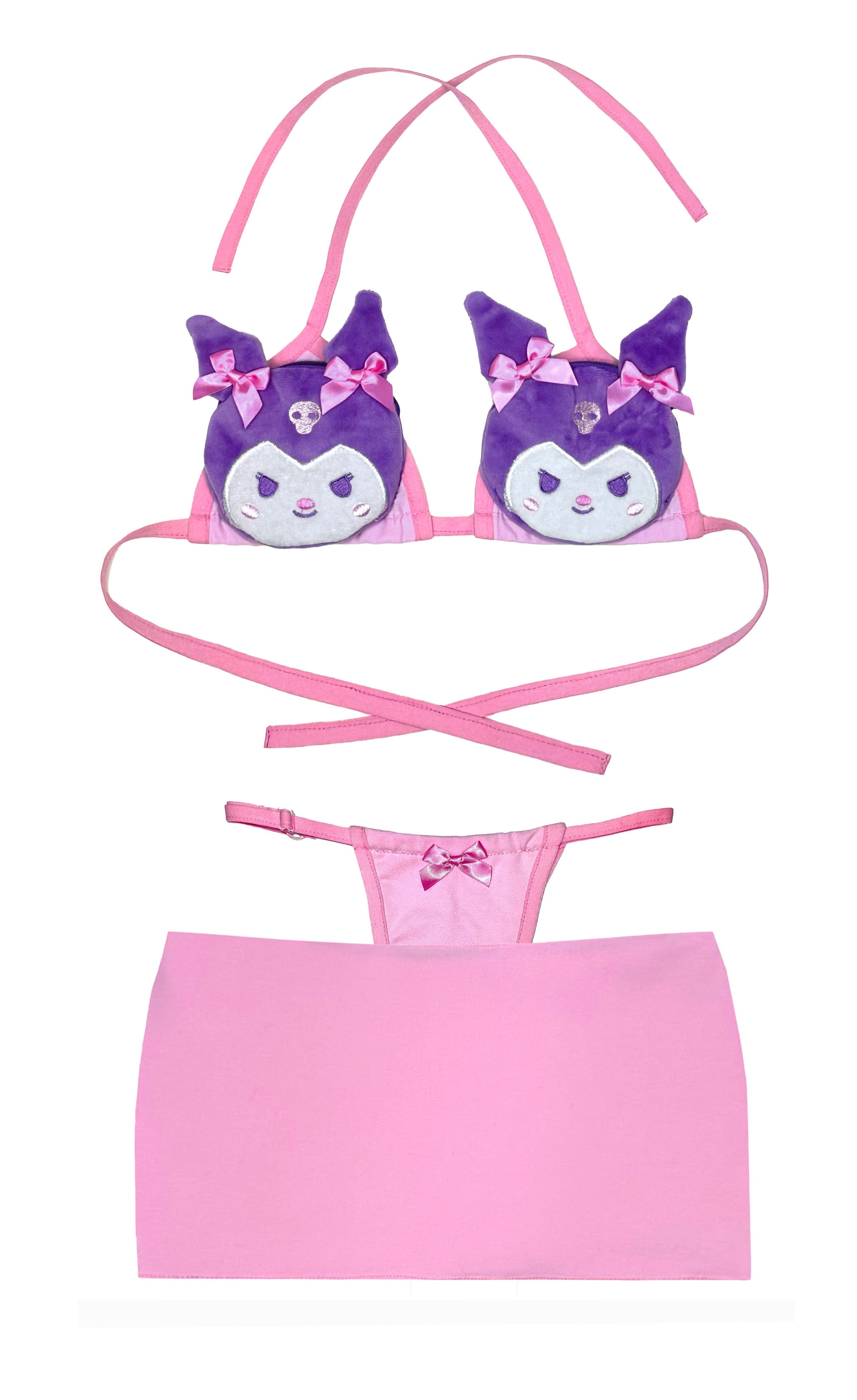 RTS KUROMI BIKINI SET PINK // SIZE A/B CUP MEDIUM