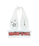 RTS WHITE ACDC HIGHWAY TO HELL HALTER TOP // SIZE LARGE / XLARGE