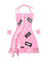 BB DOLL LACED'UP DRESS with patches