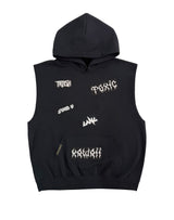 BLACK BROOKLYN  SLEEVELESS HOODIE