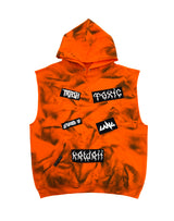 ORANGE BROOKLYN  SLEEVELESS HOODIE
