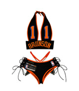NEW YORK KNICKS BRUNSON REWORKED TOP & MINI SHORT SET BLACK