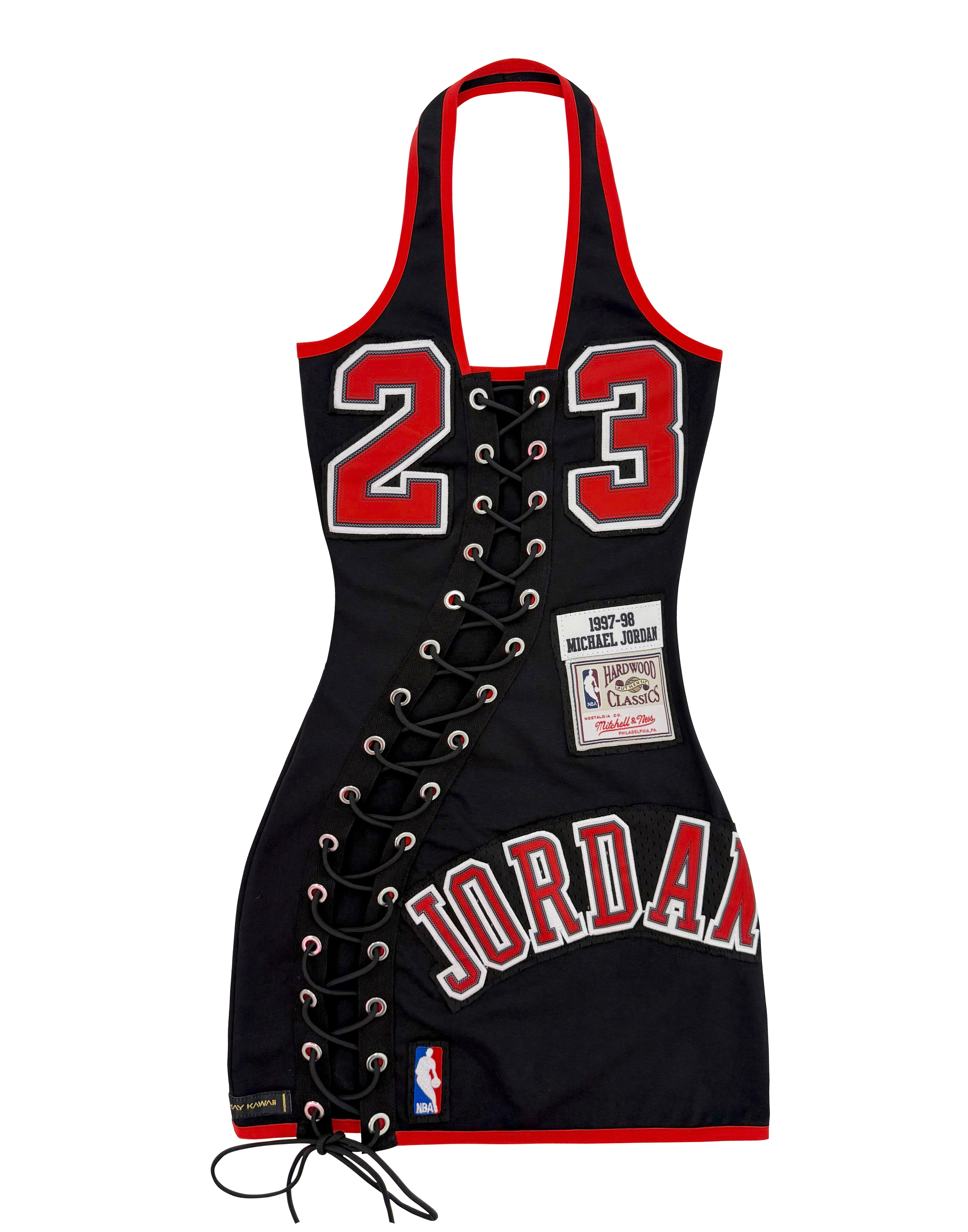 Chicago Bulls Custom Jersey Dresses Bulls Lace-Up Dress (Black And Red) Medium Chicago Bulls Custom Jersey Dresses Bulls Lace-Up Dress (Black And Red) Medium
