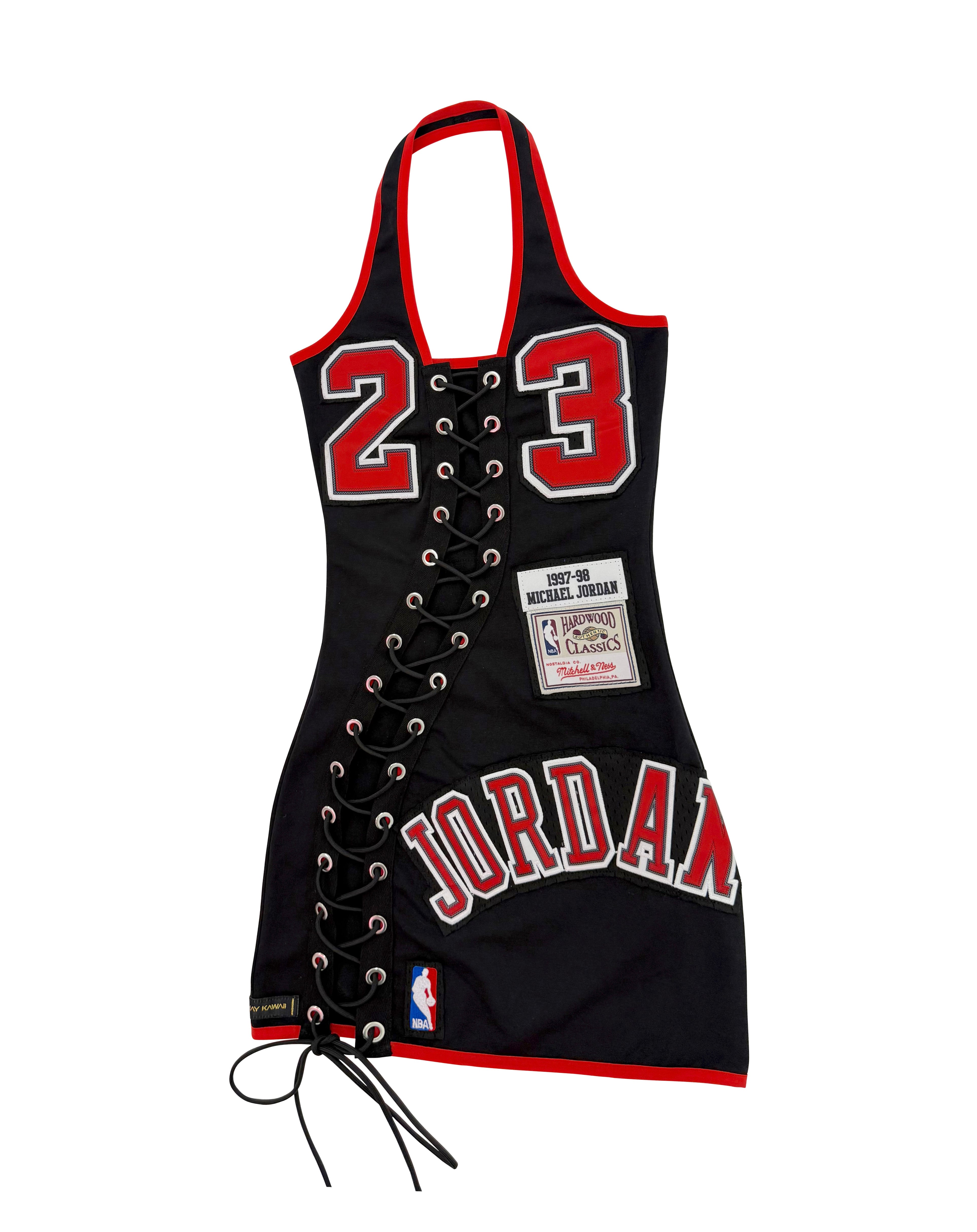 BULLS LACE-UP DRESS (BLACK AND RED)