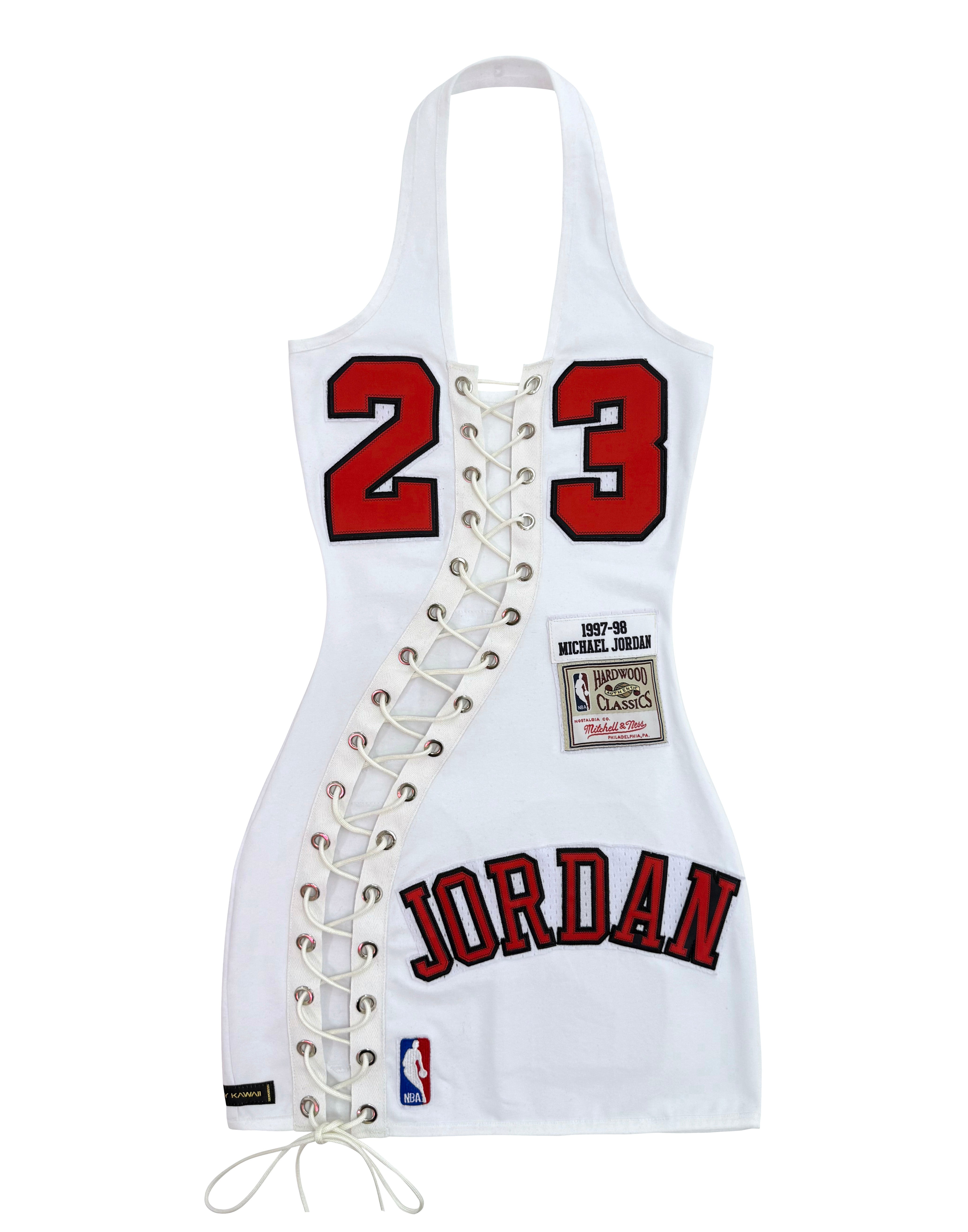 BULLS LACE-UP DRESS (WHITE AND RED)