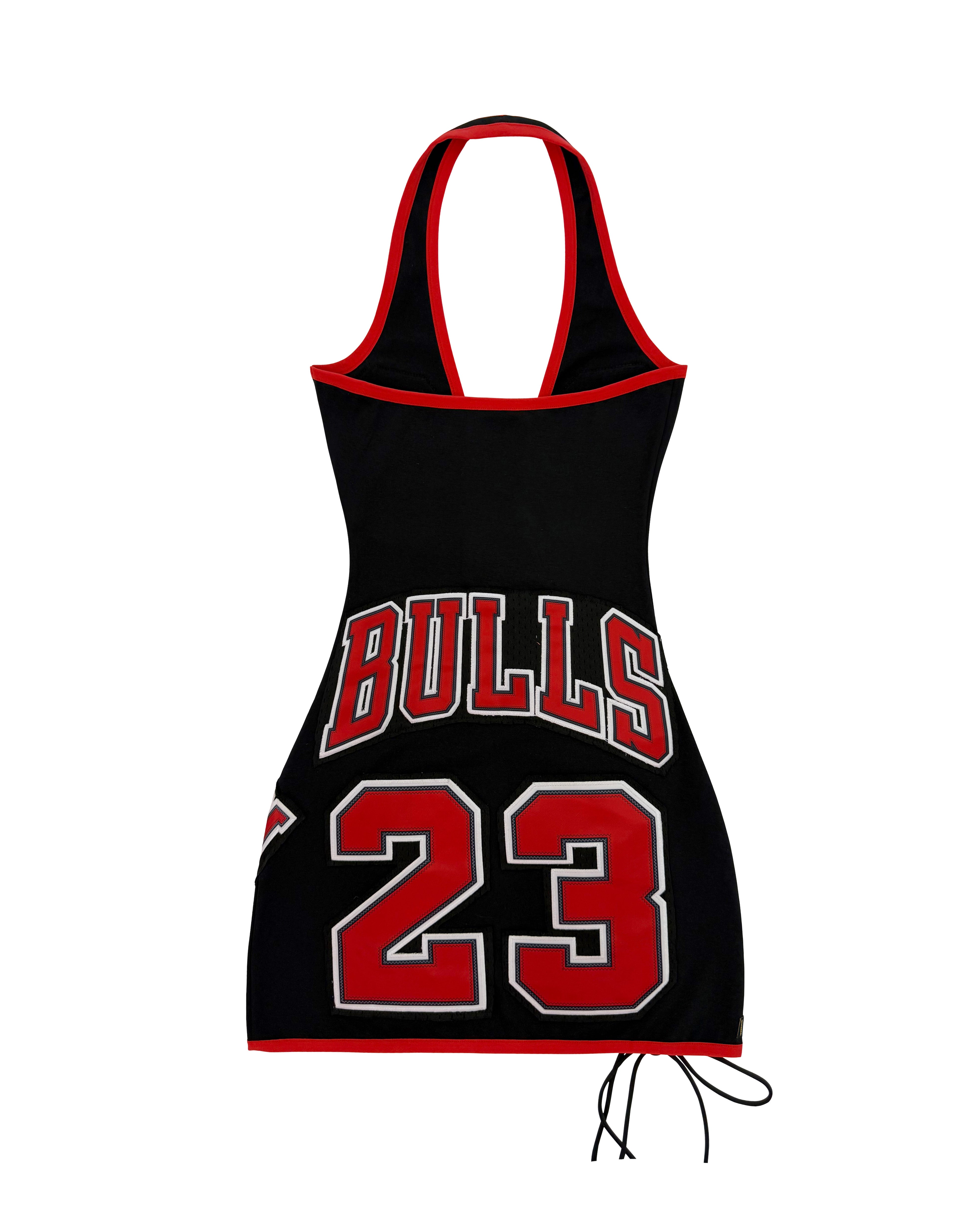 BULLS LACE-UP DRESS (BLACK AND RED)
