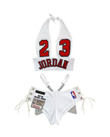 BULLS MINI SHORT SET (WHITE AND RED)