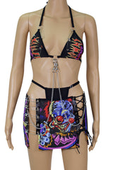 BLACK KILLER KLOWN SKIRT SET