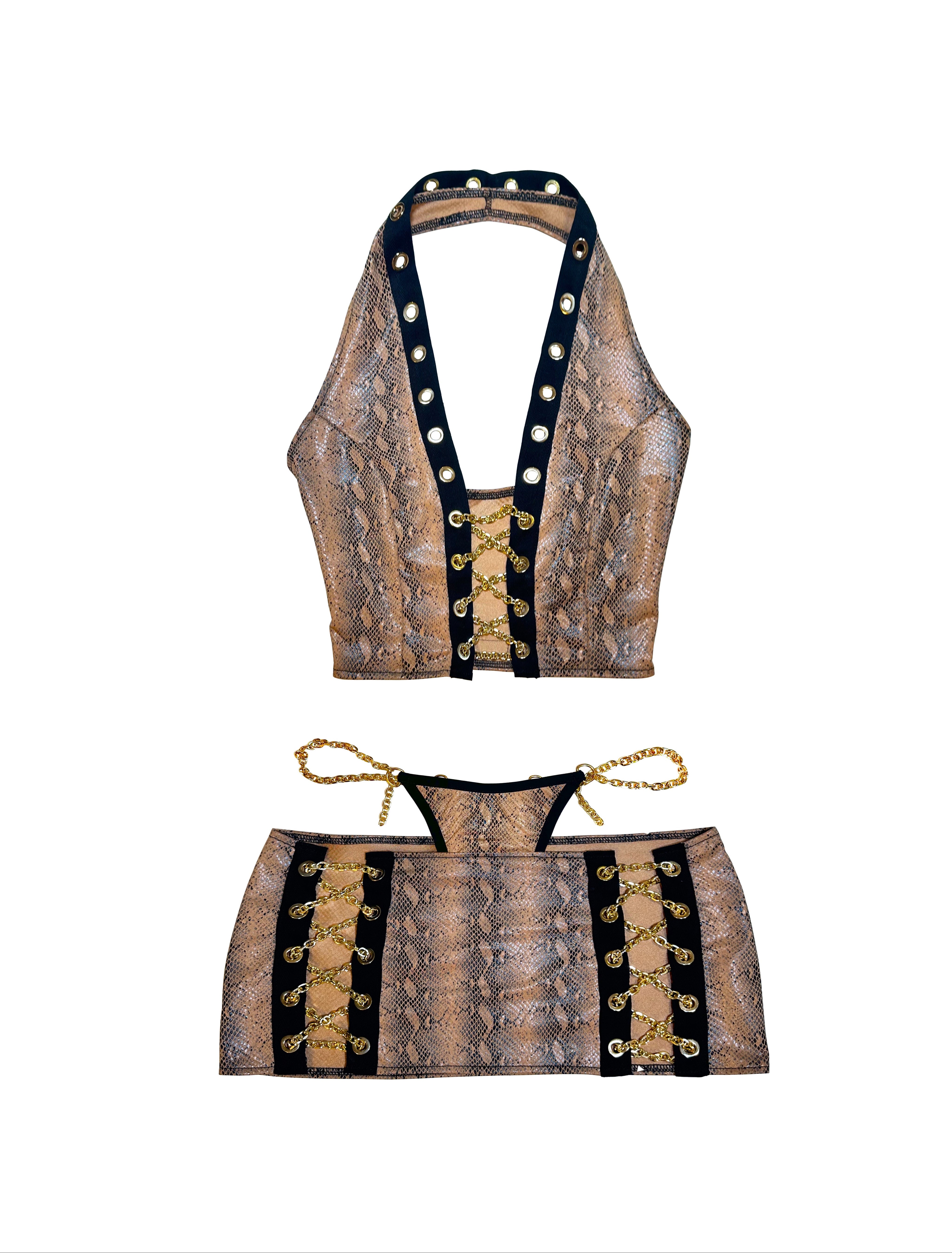 ENSEMBLE CHAÎNE COBRA OR