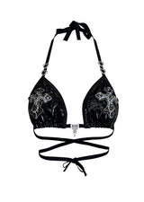 RTS CROSS RHINESTONE BRA BLACK // SIZE C CUP