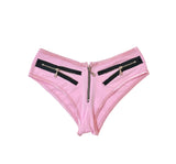 ECLIPSE ZIPPER MINI SHORTS WHITE