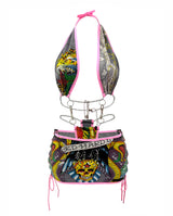 ENSEMBLE JUPE GOTHIQUE ED HARDY NOIRE ET ROUGE