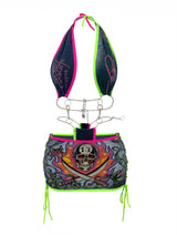 ENSEMBLE JUPE GOTHIQUE ED HARDY NOIRE ET ROUGE