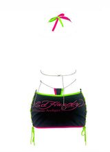 ENSEMBLE JUPE GOTHIQUE ED HARDY NOIRE ET ROUGE
