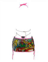 ENSEMBLE JUPE GOTHIQUE ED HARDY NOIRE ET ROUGE