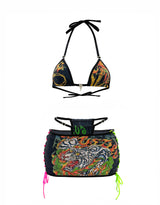 ENSEMBLE JUPE GOTHIQUE ED HARDY NOIRE ET ROUGE