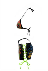 ENSEMBLE JUPE GOTHIQUE ED HARDY NOIRE ET ROUGE