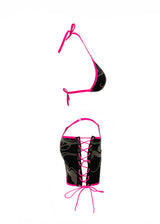 ENSEMBLE JUPE GOTHIQUE ED HARDY NOIRE ET ROUGE