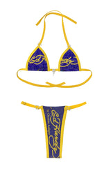 ED HARDY YELOW & PURPLE SIGNATURE BIKINI
