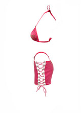 ED HARDY PINK CROSS REWORKED BIKINI & MINI SKIRT SET