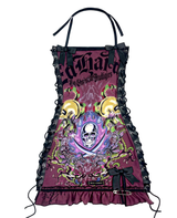 KUSTOM ED HARDY BURGUNDY SKULL DRESS