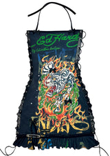 KUSTOM ED HARDY MULTICOLOR SKULL DRESS