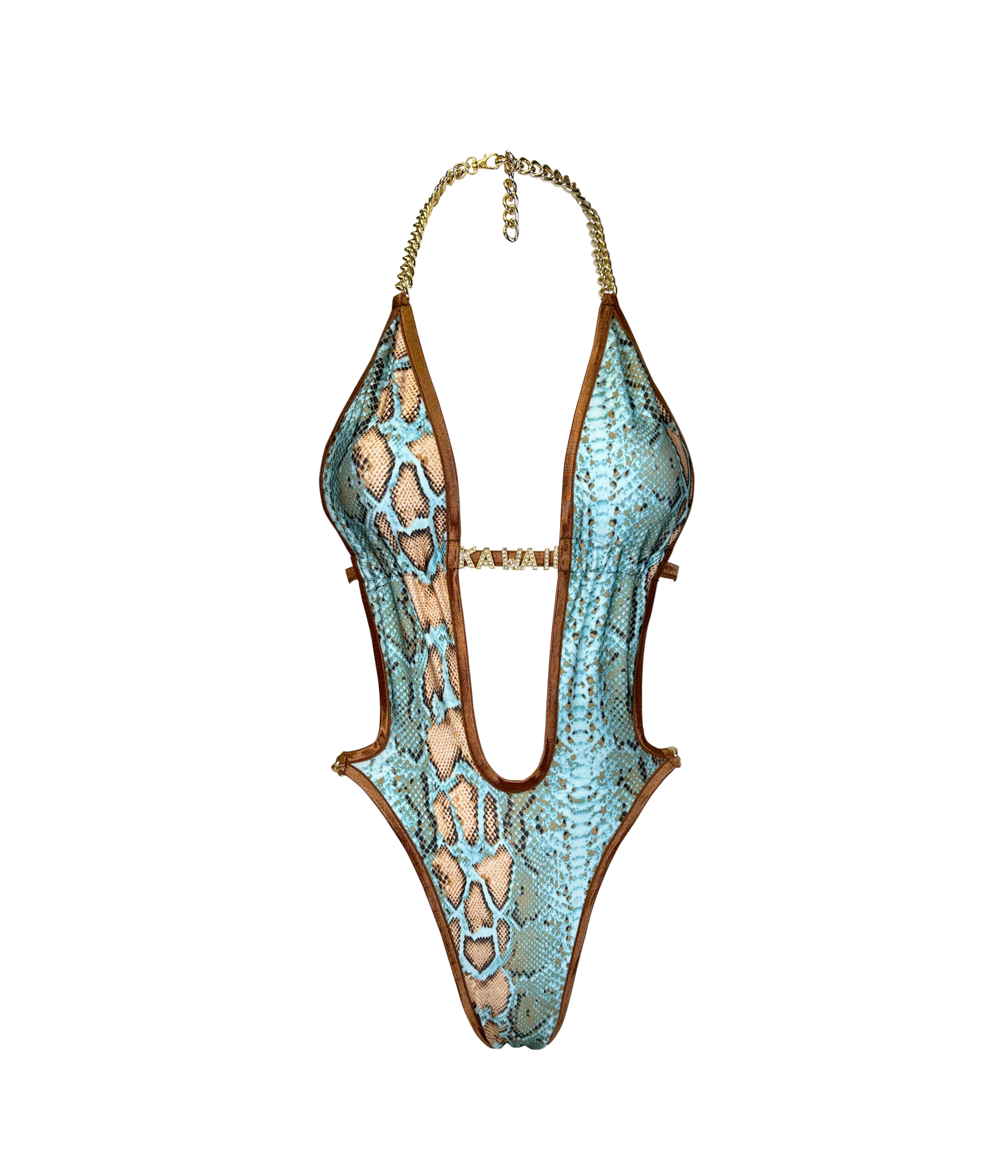 Python Onesies GODDESS GOLD CHAIN ONESIE BIKINI – shaykawaii