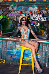 GODDESS GOLD CHAIN ONESIE BIKINI