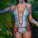GODDESS GOLD CHAIN ONESIE BIKINI