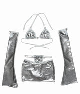 RTS STARDUST SET METALLIC SILVER // SIZE SMALL D CUP