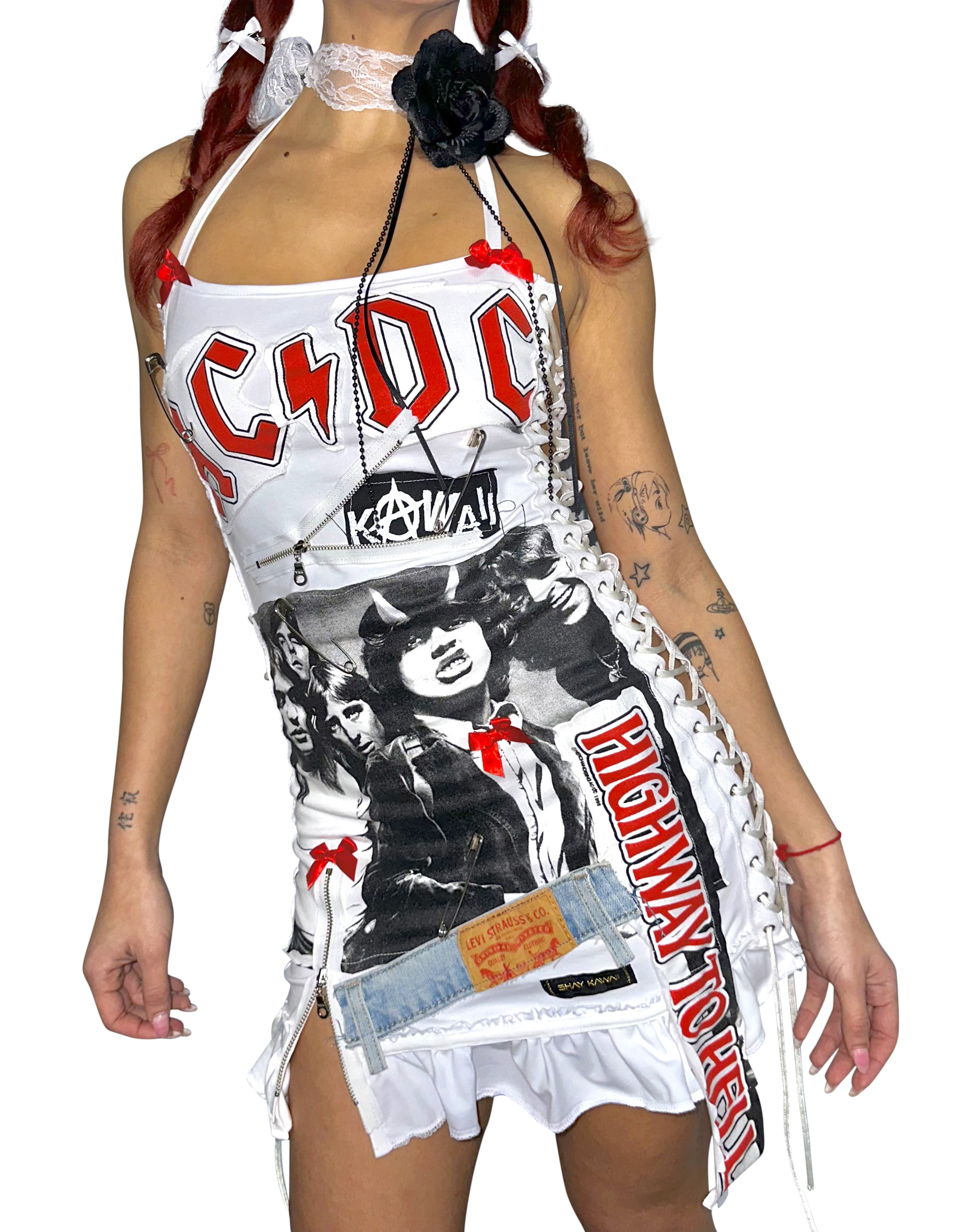 Ac Dc Laced Up Dress Shay Kawaii Shaykawaii