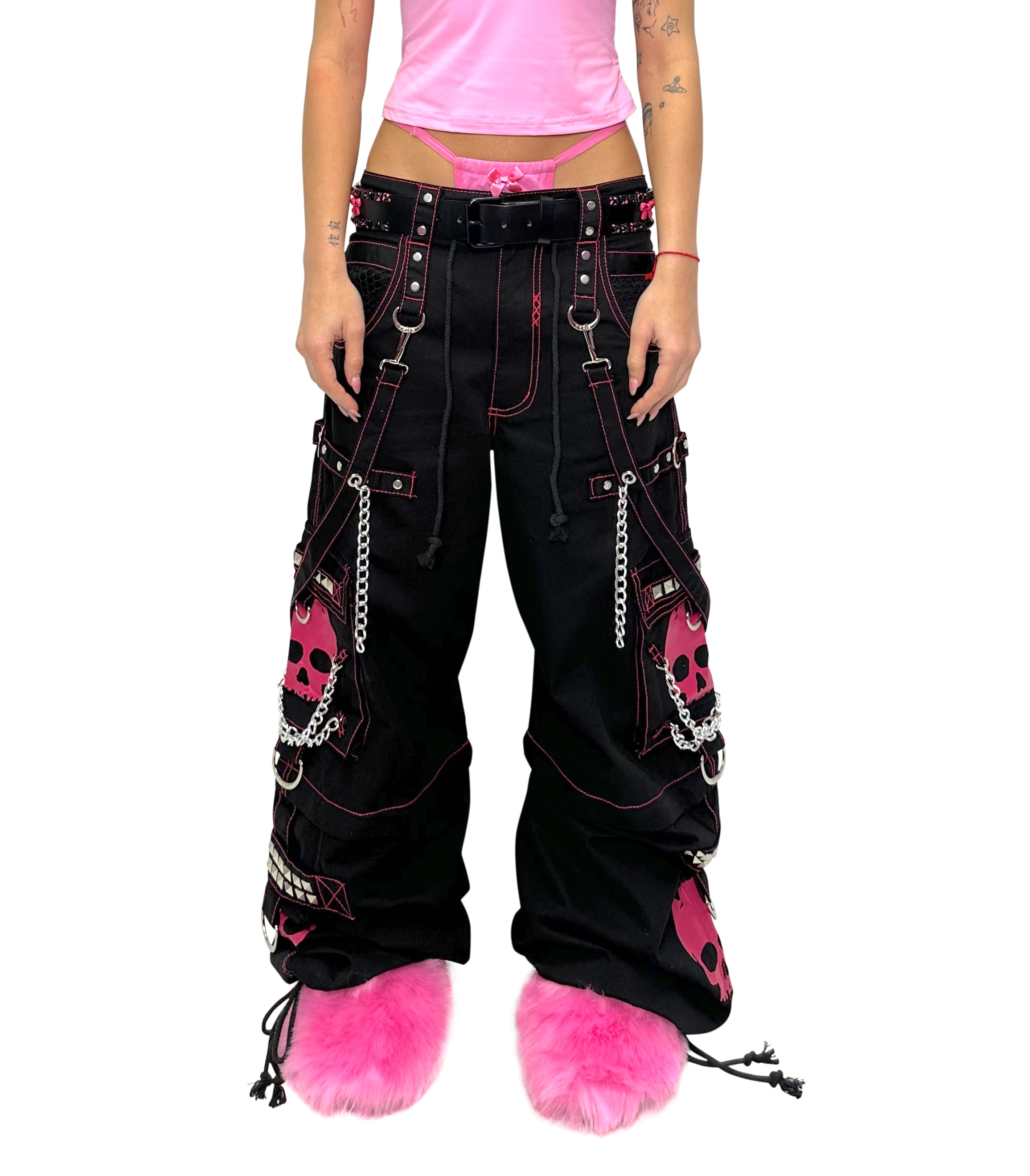 SUPER SKULL "ZIP OFF INTO SHORTS"  PINK PANTS by TRIPP NYC