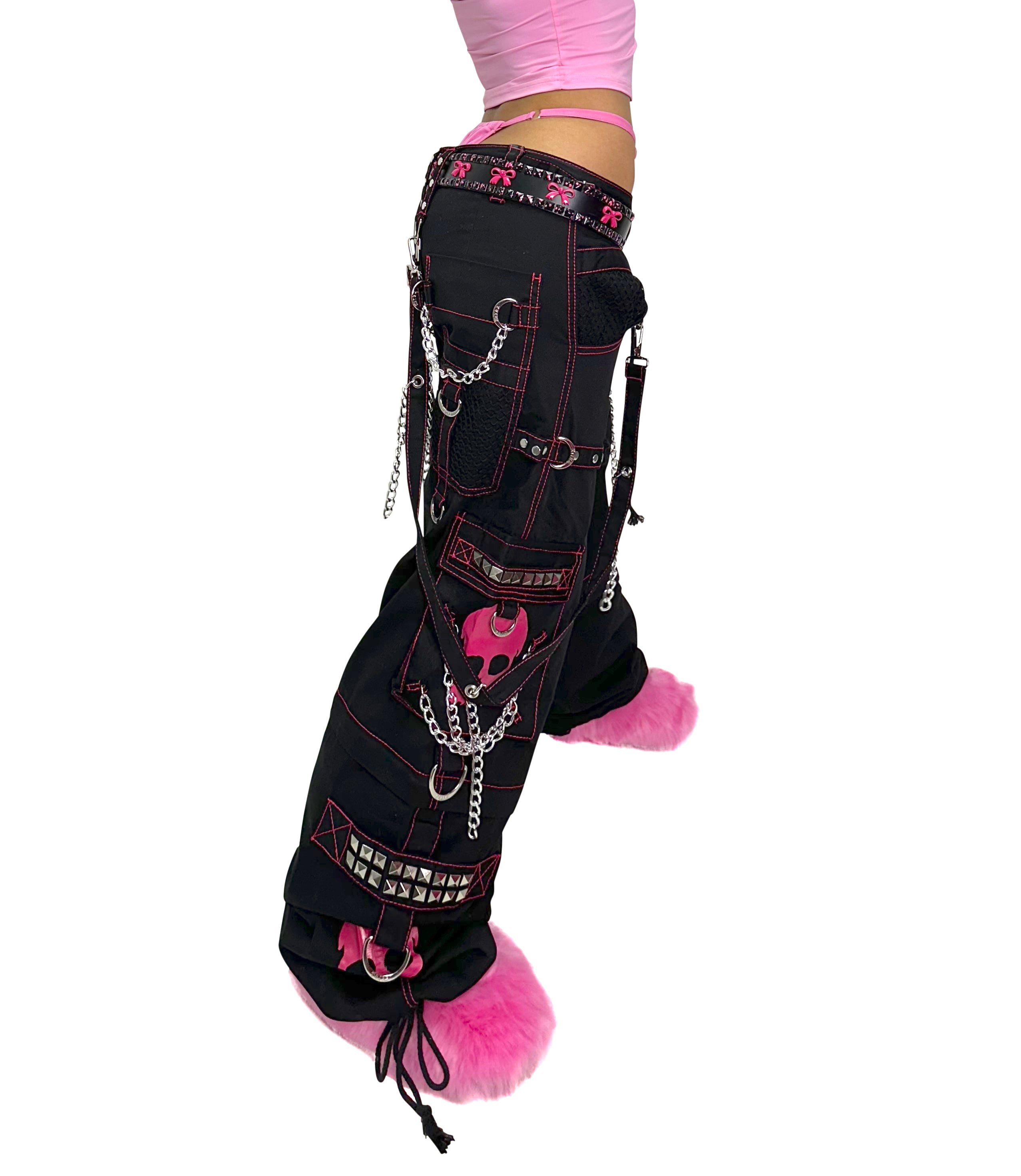 SUPER SKULL "ZIP OFF INTO SHORTS"  PINK PANTS by TRIPP NYC