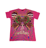 KUSTOM ED HARDY HOT PINK RHINESTONE FLOWER DRESS