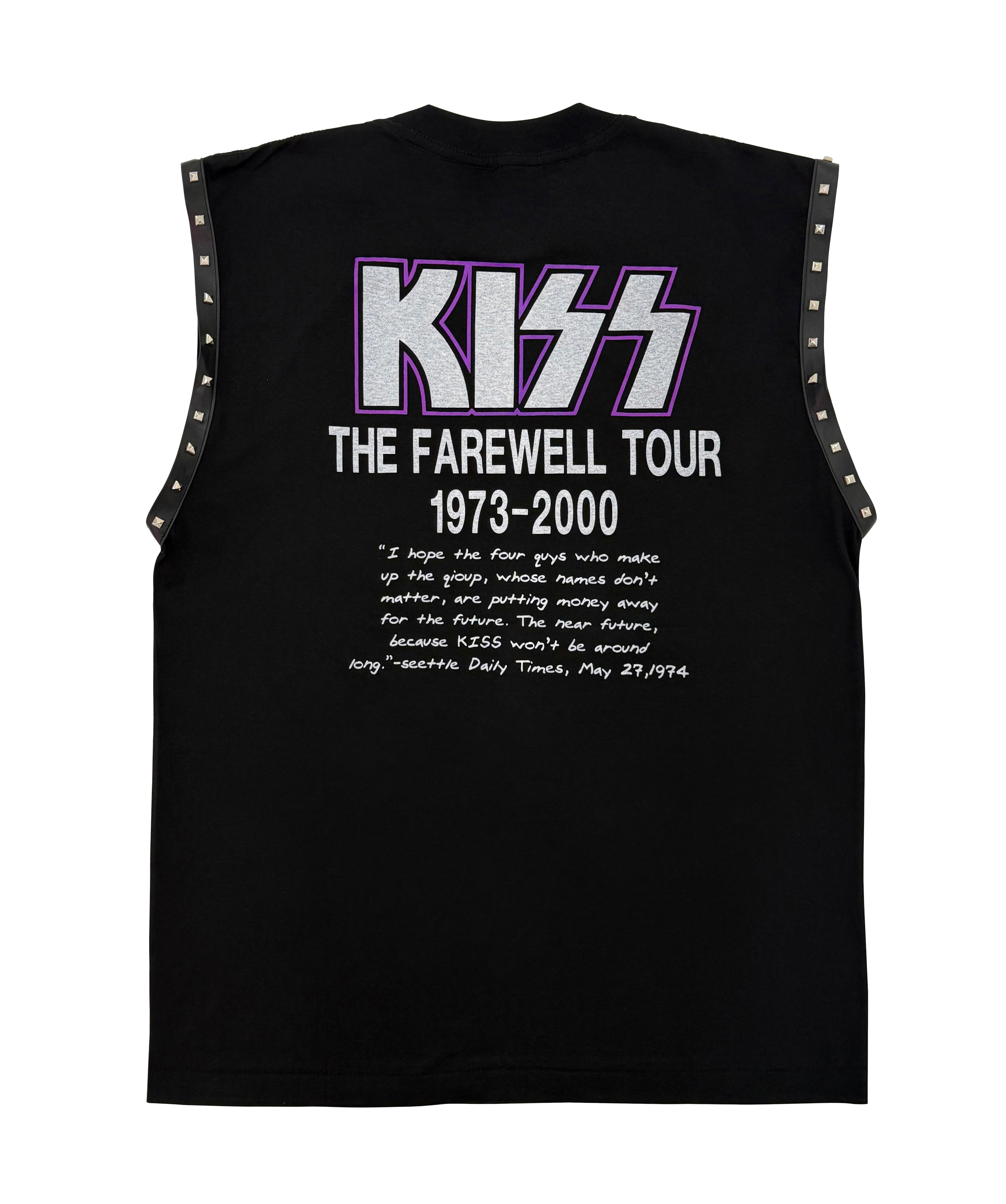 KISS BLACK & PINK STUDDED TEE