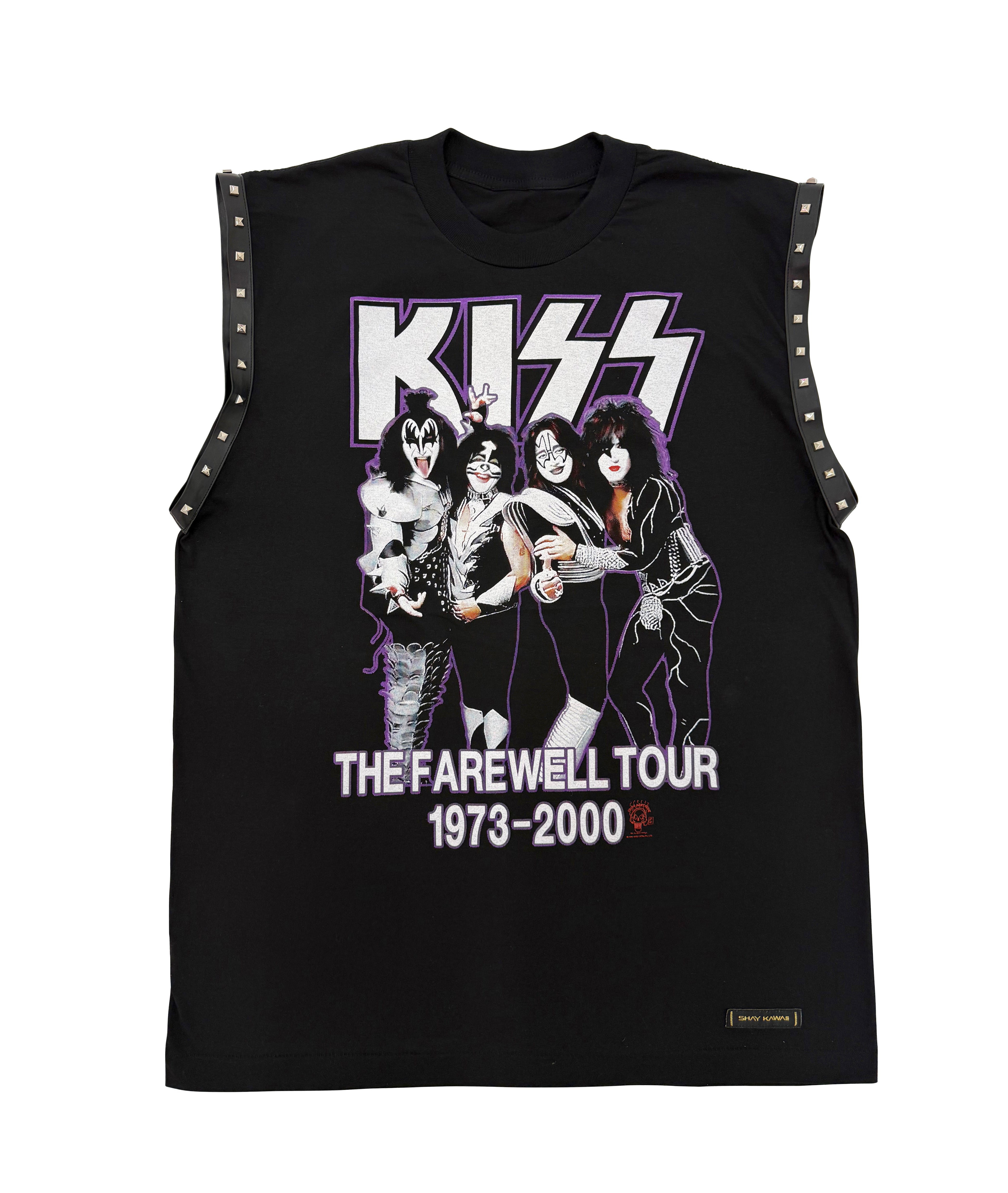 KISS BLACK & PINK STUDDED TEE